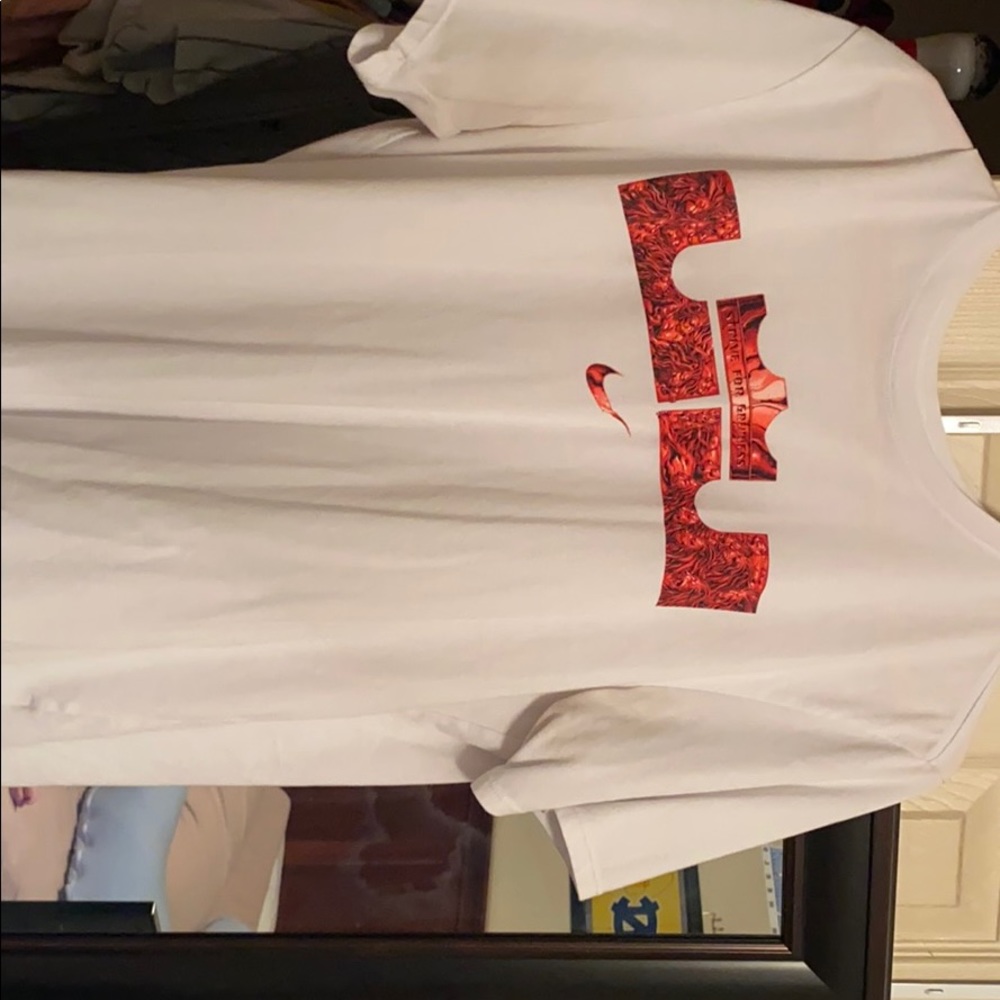 White and red LeBron t shirt